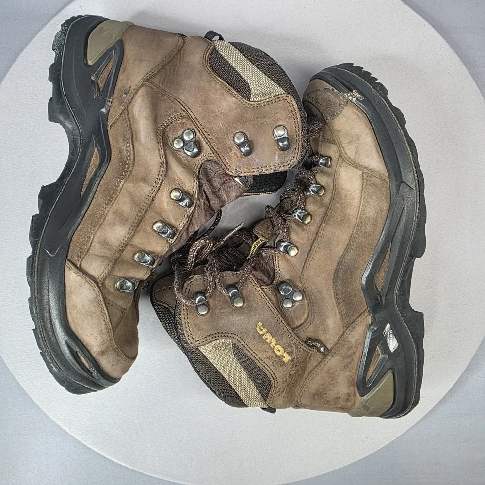 Lowa Renegade GTX Mid W Boots Mens Size 9 Brown Waterproof Hiking Vibram Trail